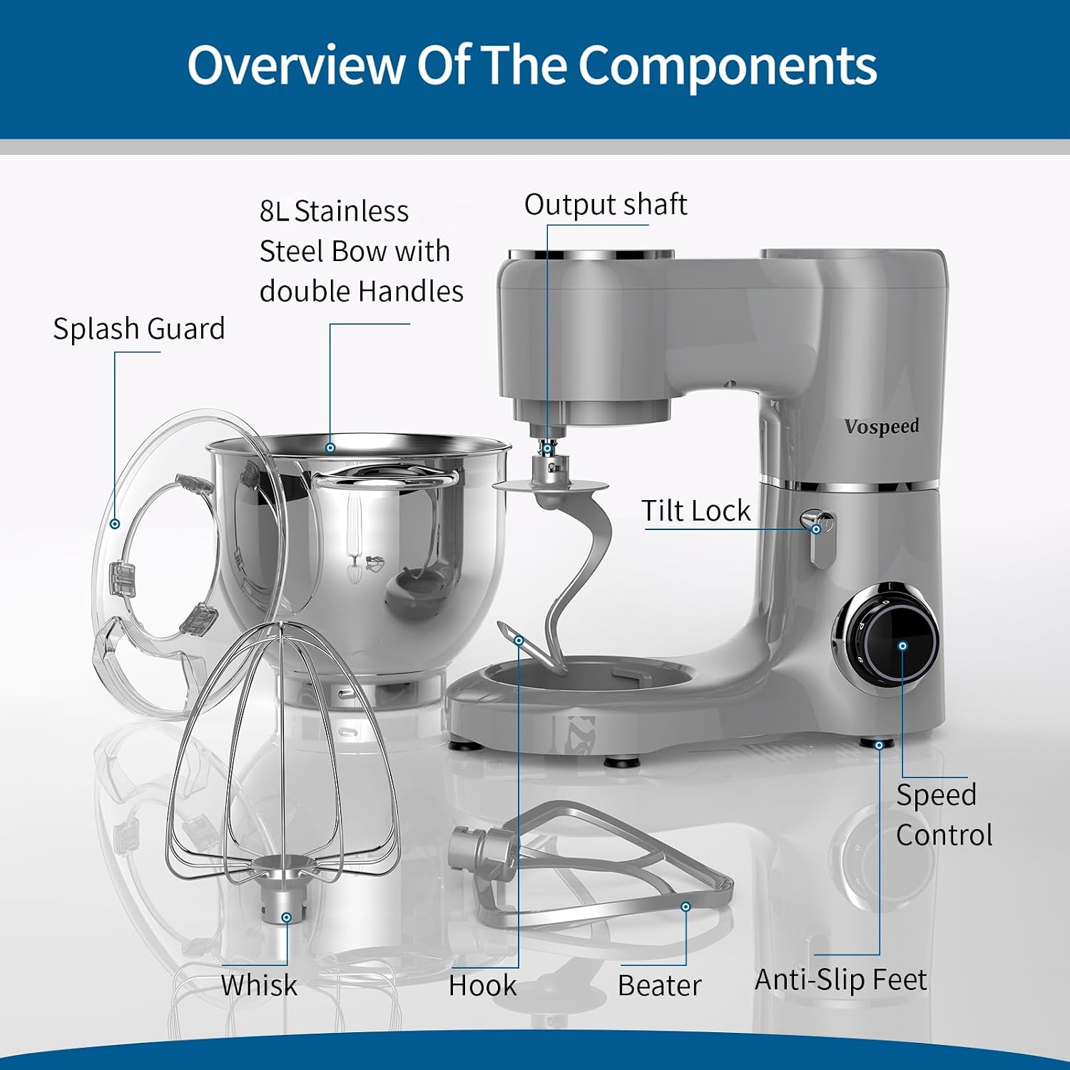 Thumbnail 4 de Vospeed Stand Mixer 8L