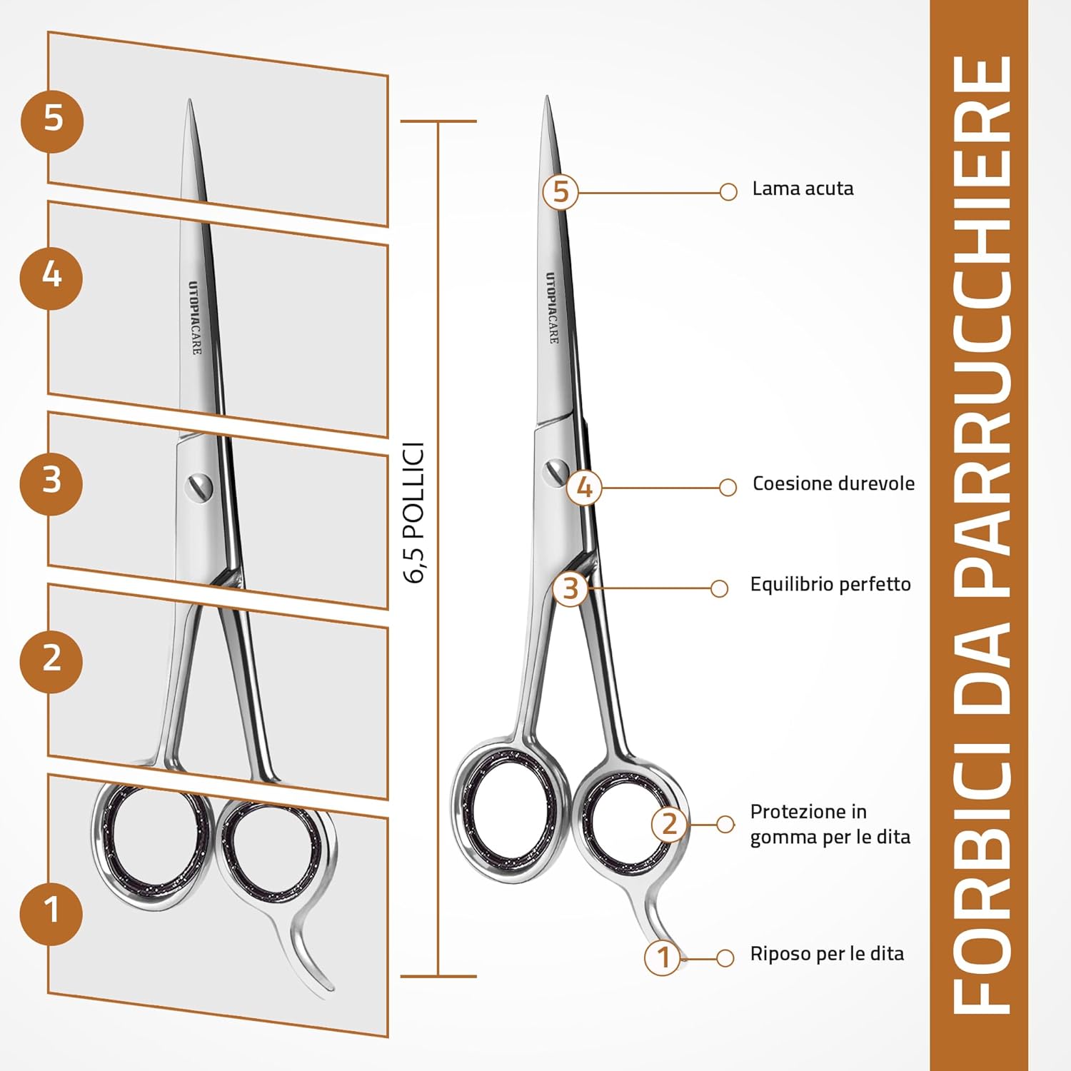 Thumbnail 1 de Utopia Care 6,5" Forbici da parrucchiere in acciaio inox ✂