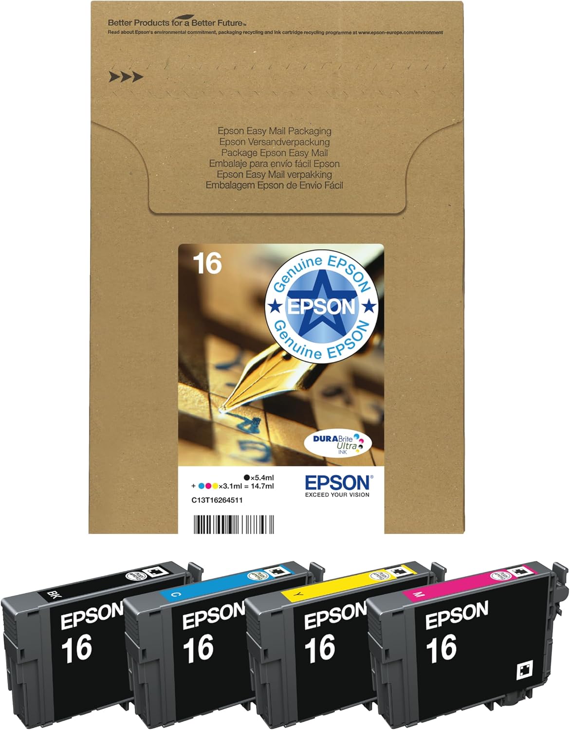 Detalle de Epson 202 Kiwi Genuine Multipack: 5-Colour Claria Premium Ink Cartridges