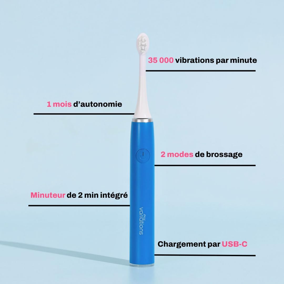 Thumbnail 1 de My Variations Kids — brosse à dents électrique enfant sonique rechargeable (3 à 12 ans), bleue