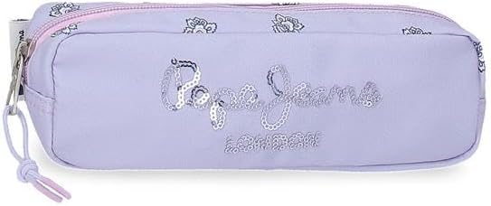 Detalle de Pepe Jeans Becca Astuccio Viola 22x7x3 cm in Poliestere – Compatto e di stile per la cancelleria quotidiana