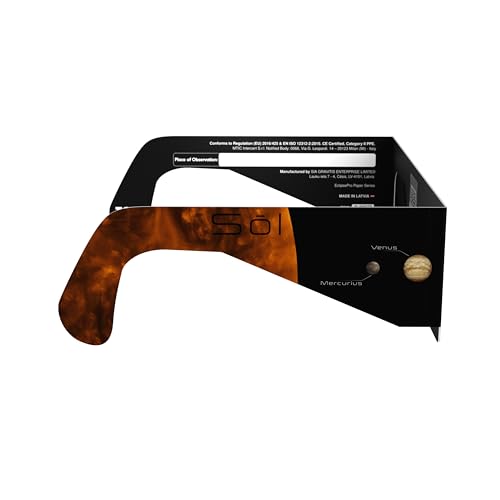 Detalle de Absolute Eclipse Sonnenfinsternis Brille 2026 – 6er Pack mit Planeten-Design, ISO 12312-2 CE zertifiziert
