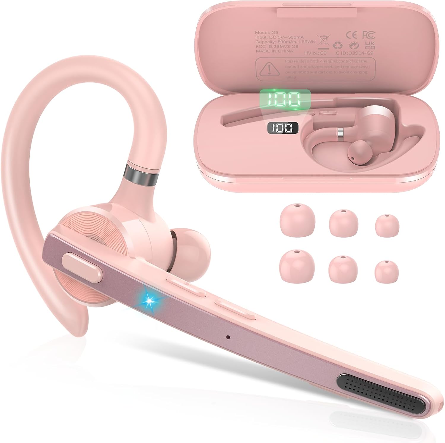 Thumbnail 2 de Bluetooth Headset V5.3 – Dual-Mikrofon, 90 Std Akku, IPX7, APTX, Freisprecheinrichtung mit Ladebox
