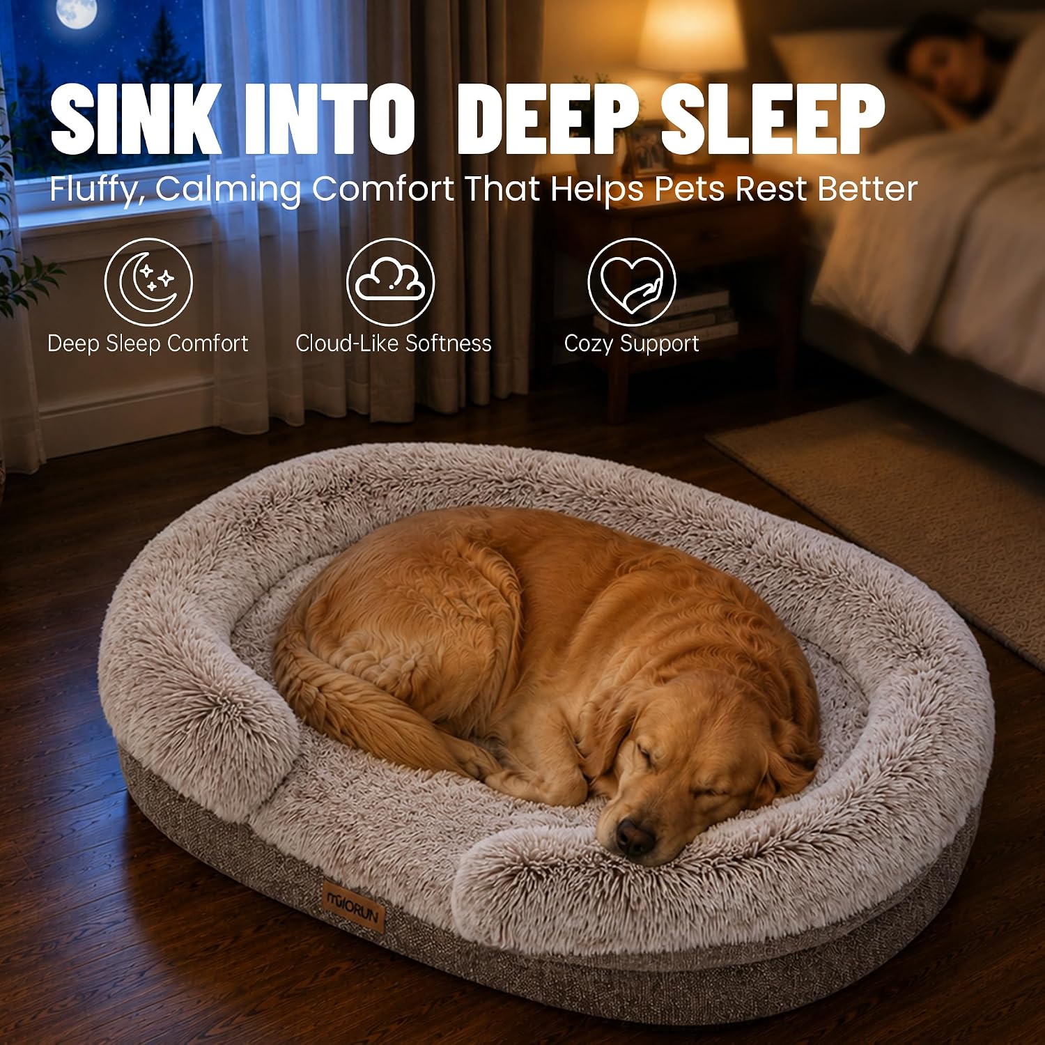 Detalle de Miorun Orthopedic Dog Bed, 43-Inch