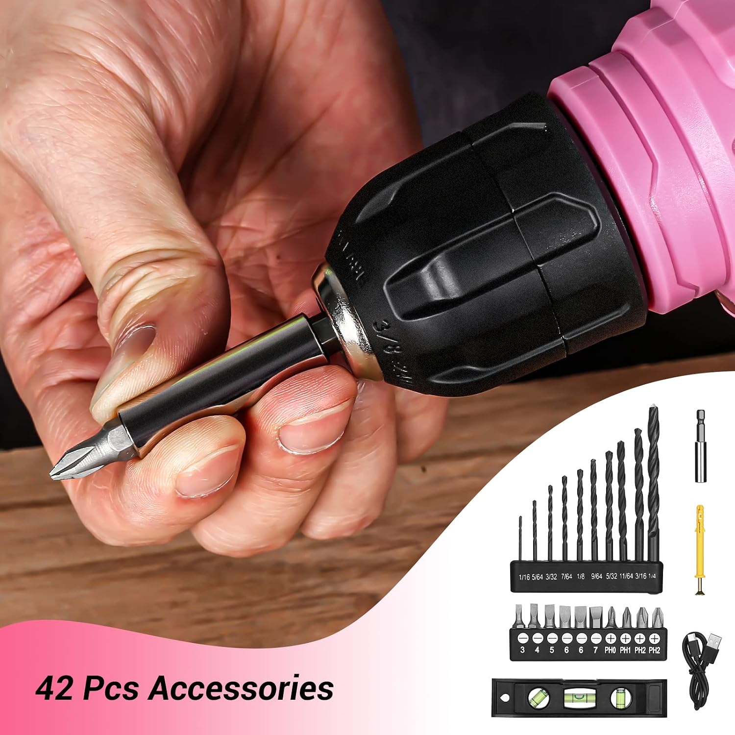 Thumbnail 6 de DEKOPRO DKCD08XL02-S2-EU-P 8V Cordless Drill with 3/8-Inch Chuck