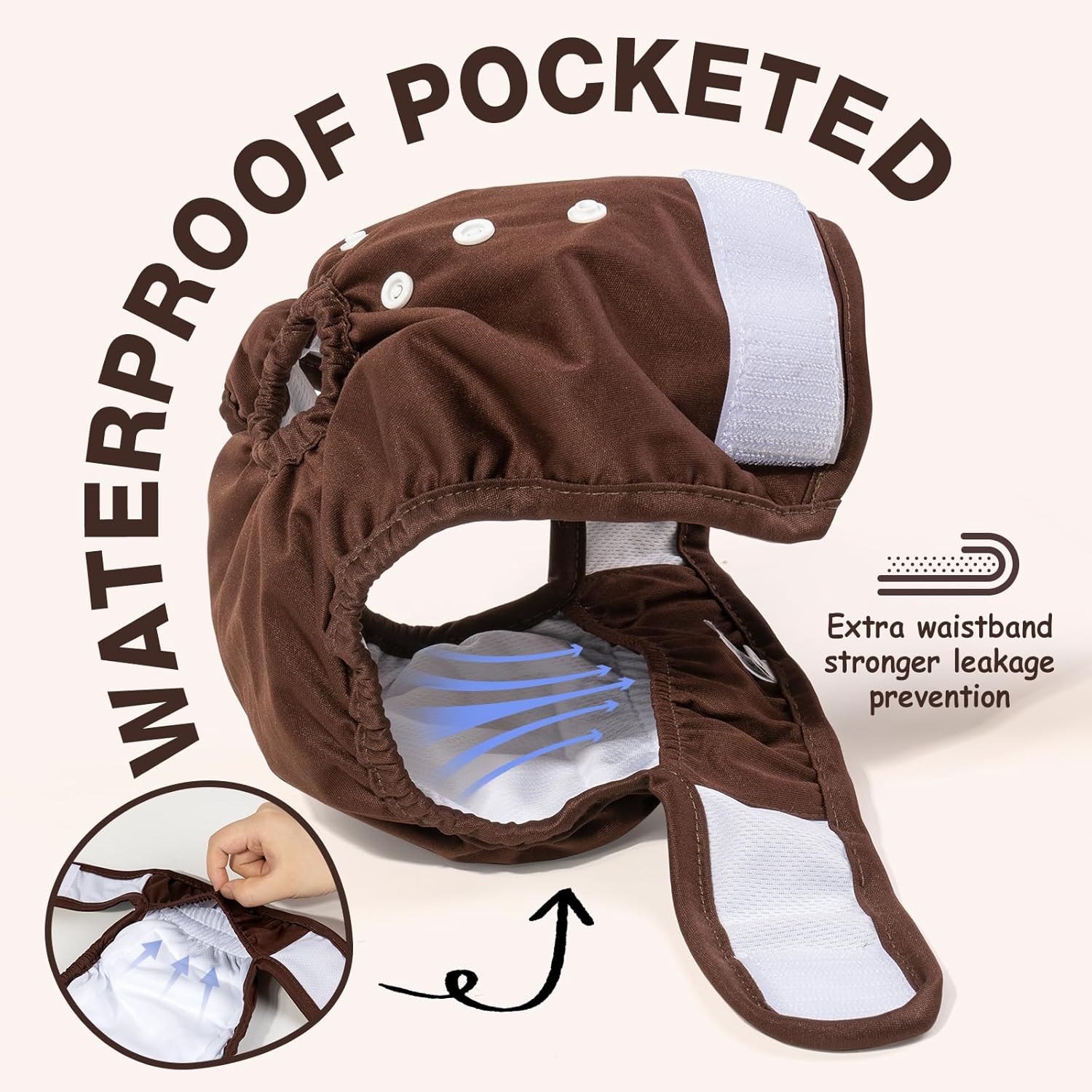 Thumbnail 2 de Pet Soft Dog Nappies Female (3 Pack) Large – Washable, Leak-proof Dog Period Pants