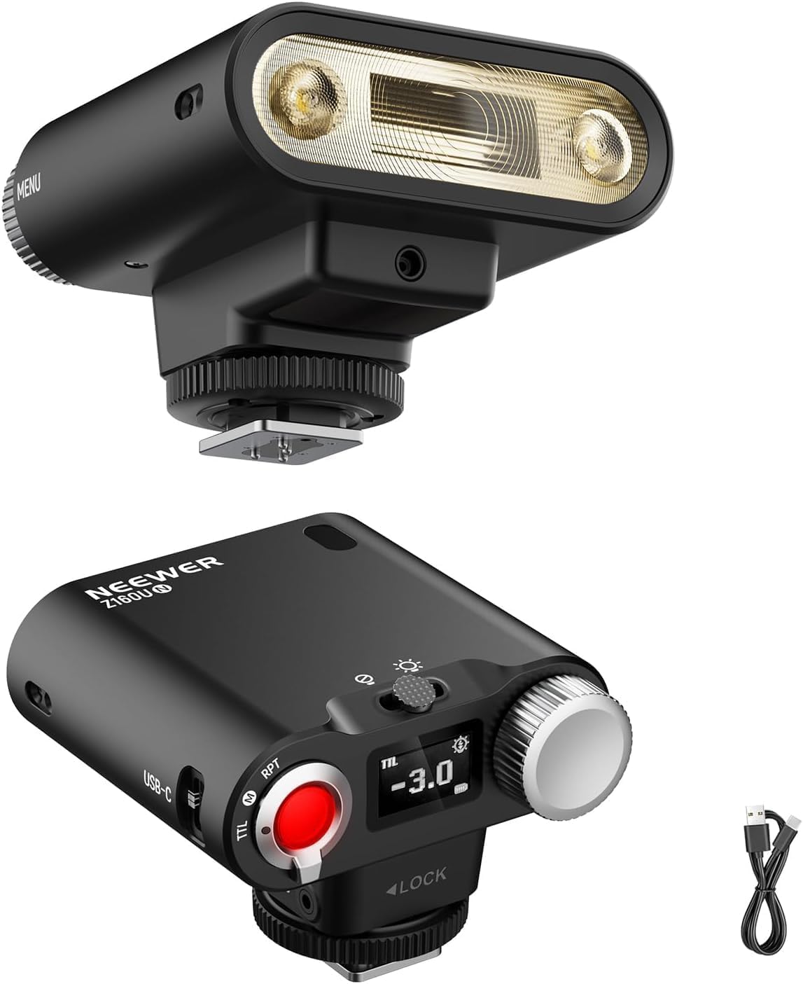 NEEWER Z160U-N: Speedlite compatibile Nikon, 18Ws GN14, TTL/HSS, batteria integrata 1100mAh, USB-C