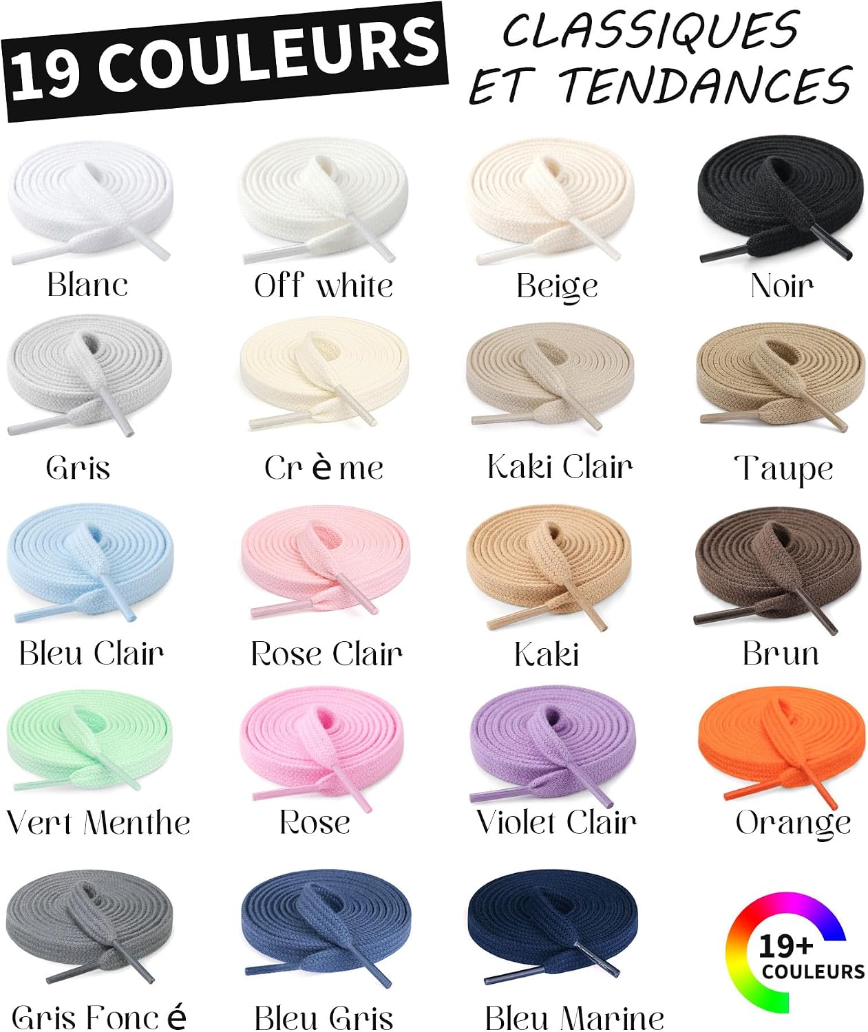 Detalle 2 de Stepace Lacets plats coton 8 mm
