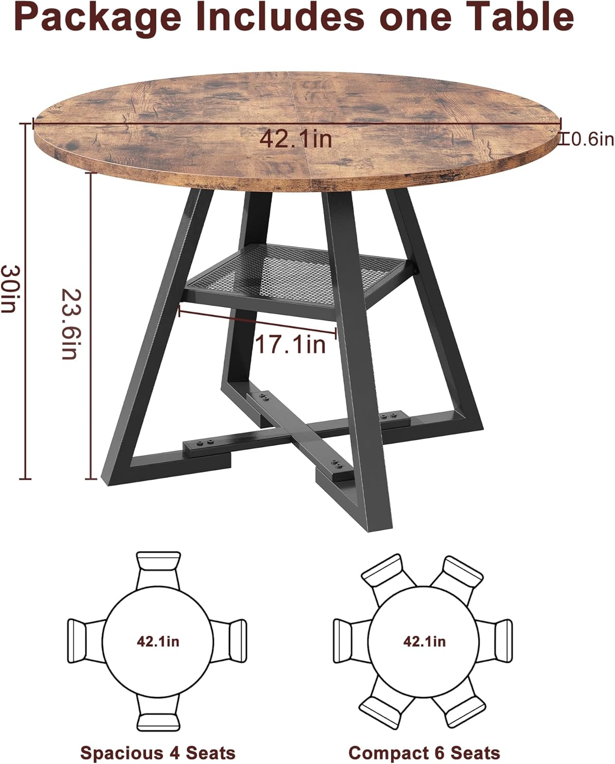 Detalle 2 de Jocoevol Esstisch für 2 bis 4, 107x107