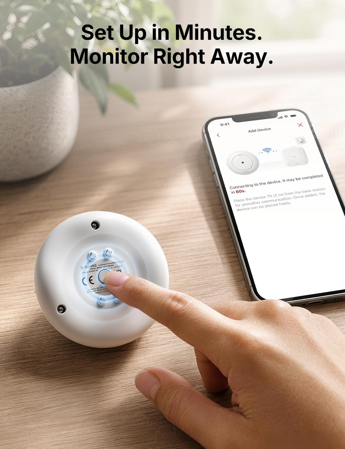 Thumbnail 6 de X-Sense SWS54 Wi-Fi Water Leak Detector Kit, 3 Sensors, 120 dB, IP66