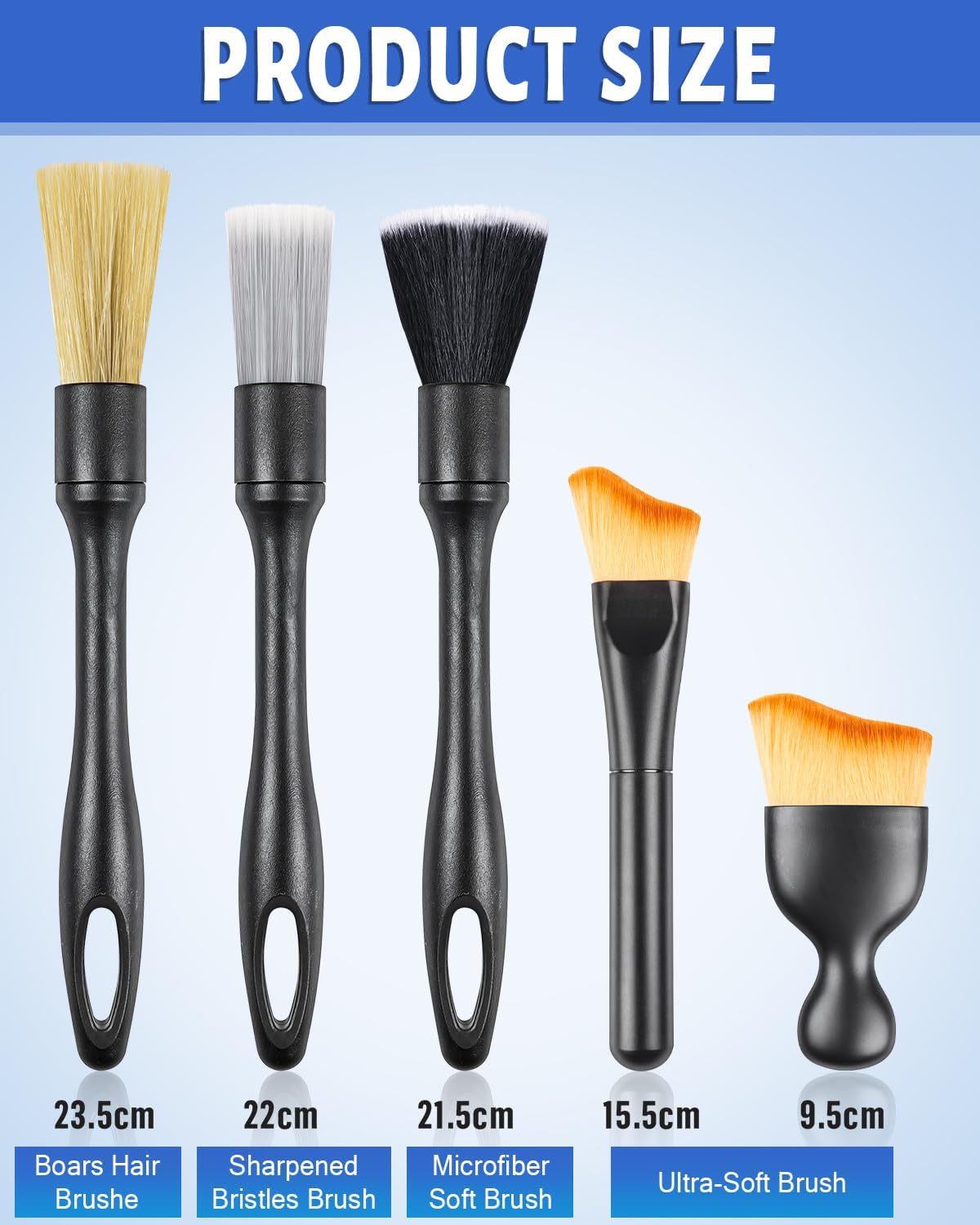 Thumbnail 1 de Caianwin car cleaning brush set 5 piece