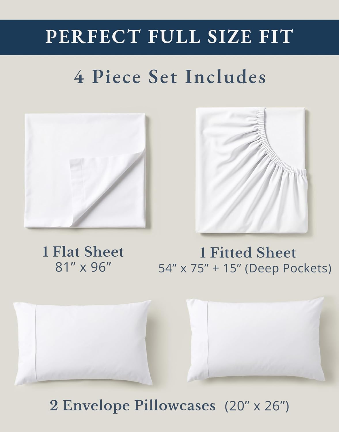 Thumbnail 3 de Lane Linen 100% Organic Cotton Full Sheet Set