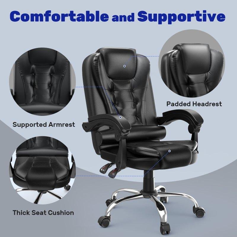 Thumbnail 2 de Silla de oficina Naspaluro ergonómica (360°) con reposabrazos ajustable, negro