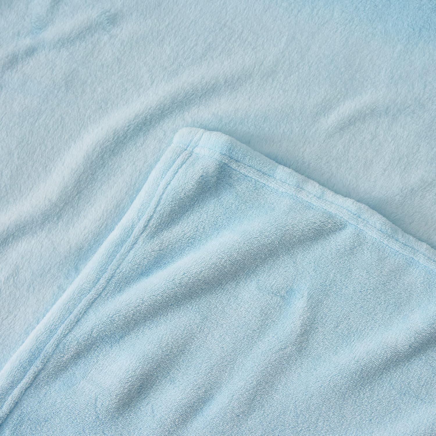 Thumbnail 3 de Aisbo Light Blue Throws Blanket for Sofas – 130x150cm Single Fluffy Fleece Throw