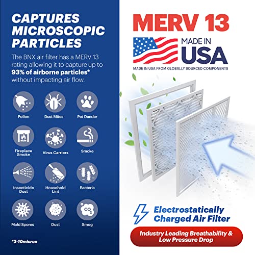 Detalle de BNX MERV 13 20x25x4 HVAC Air Filter 🎚