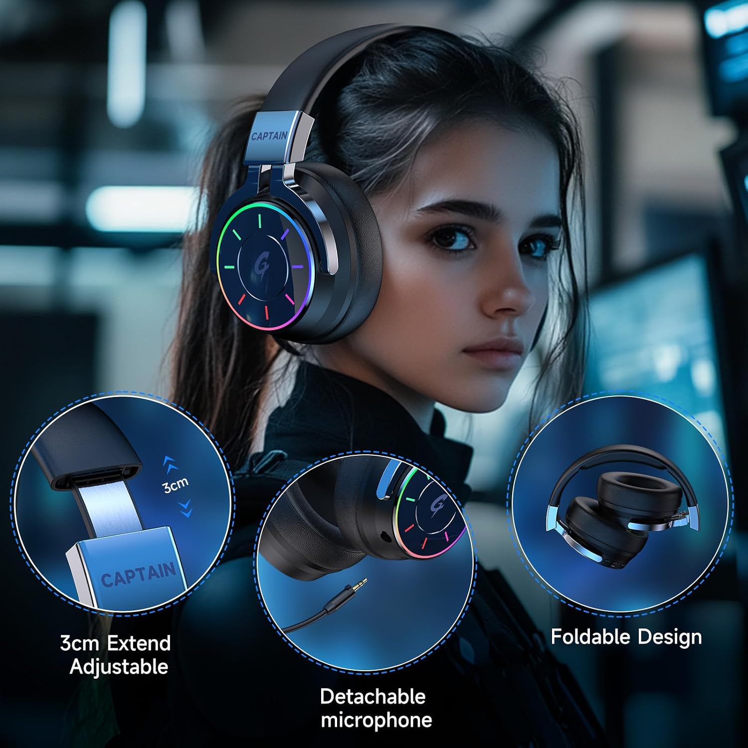 Detalle 2 de Gvyugke Wireless Gaming Headset for PC, PS5, PS4, Switch and More