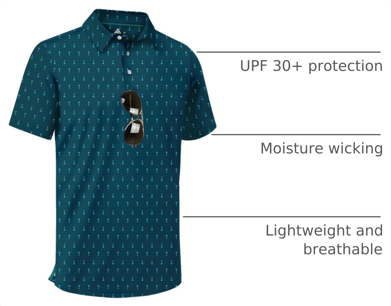 Detalle 2 de ZITY Men's Moisture-Wicking Polo UPF 30+