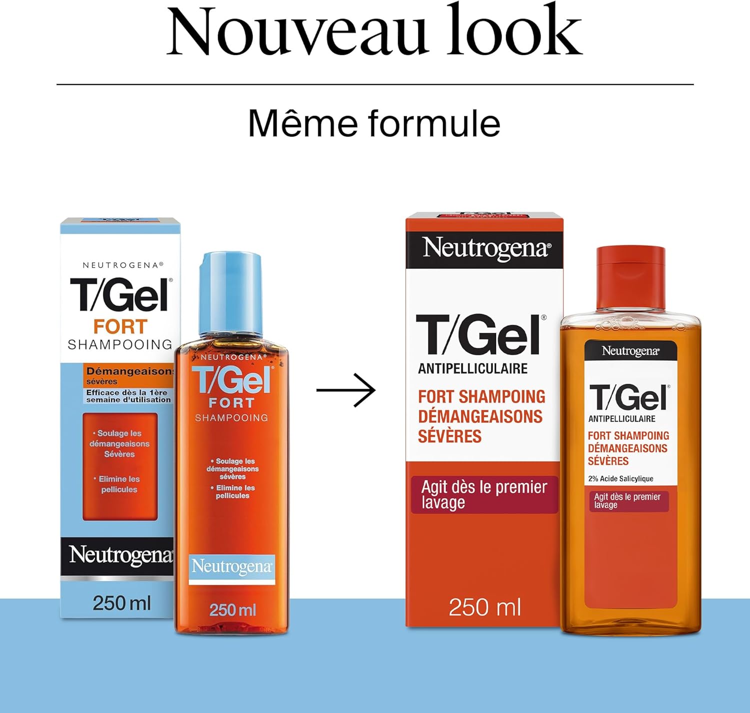 Detalle de Neutrogena Shampoing T/Gel Fort Fort anti-démangeaisons et pellicules (250 mL)