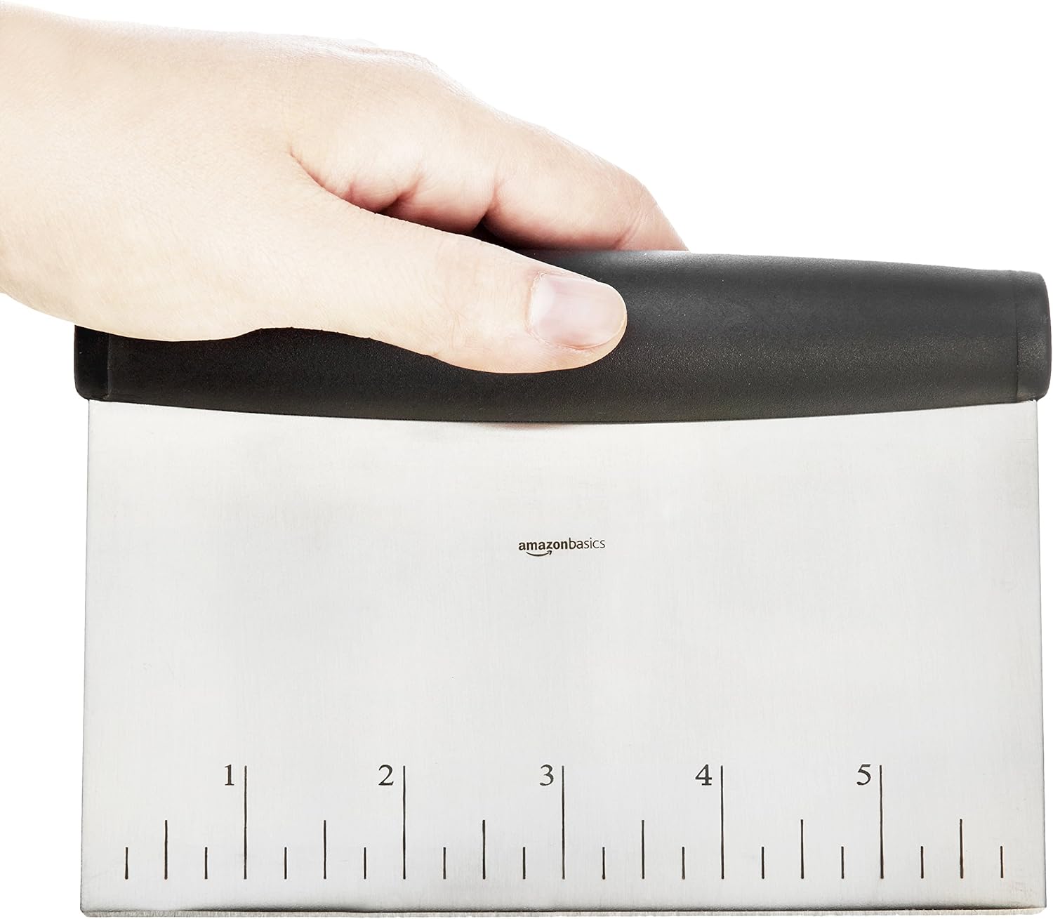 Detalle de Amazon Basics Multi-purpose Stainless Steel Scraper, 15.5 cm – Black & Silver