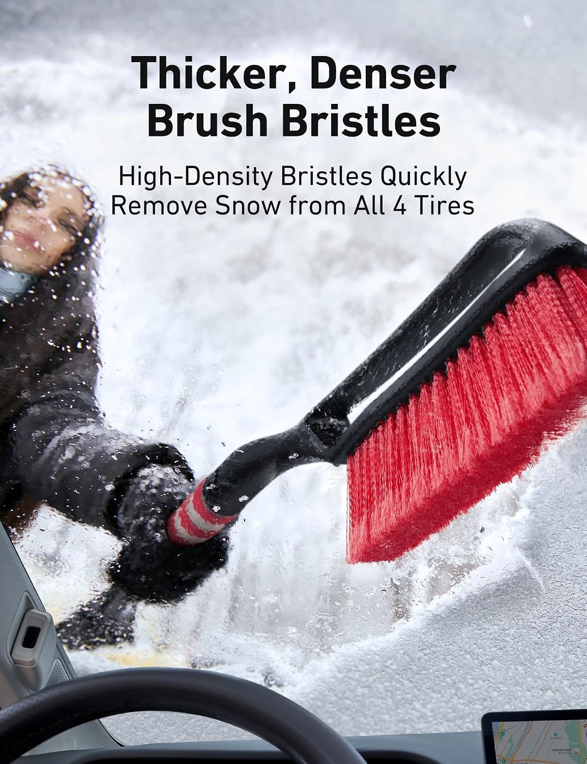Detalle de AstroAI Snow Brush and Ice Scraper, 27-Inch