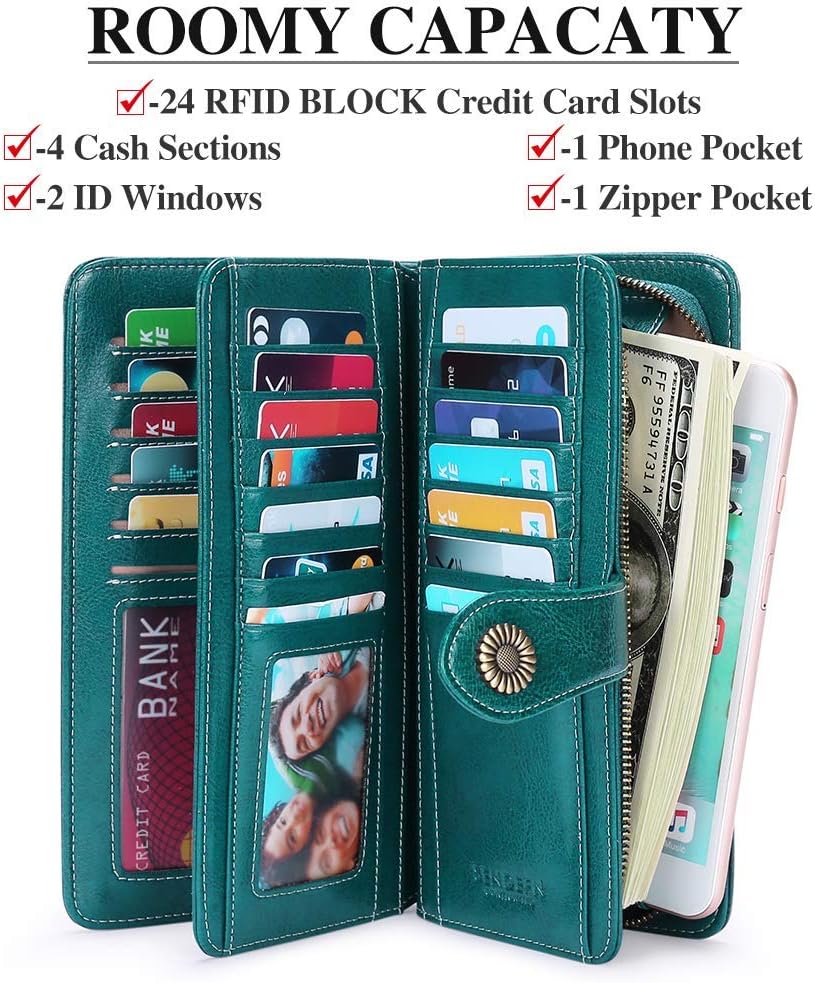 Thumbnail 4 de SENDEFN Genuine Leather RFID Wallet Purse