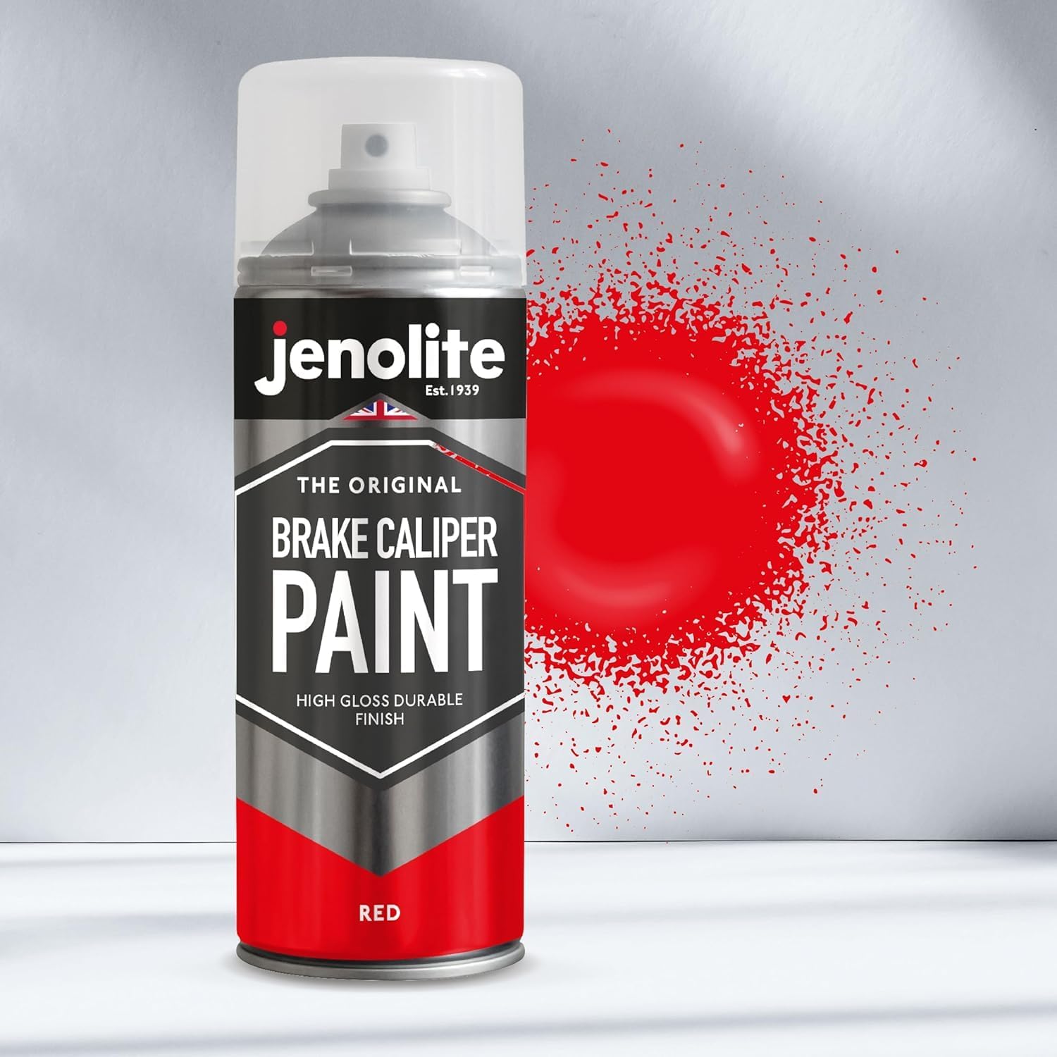 Detalle 2 de JENOLITE Bremssattellack Rot – hitzefester Thermolack für Bremsklötze bis 300°C, 400 ml