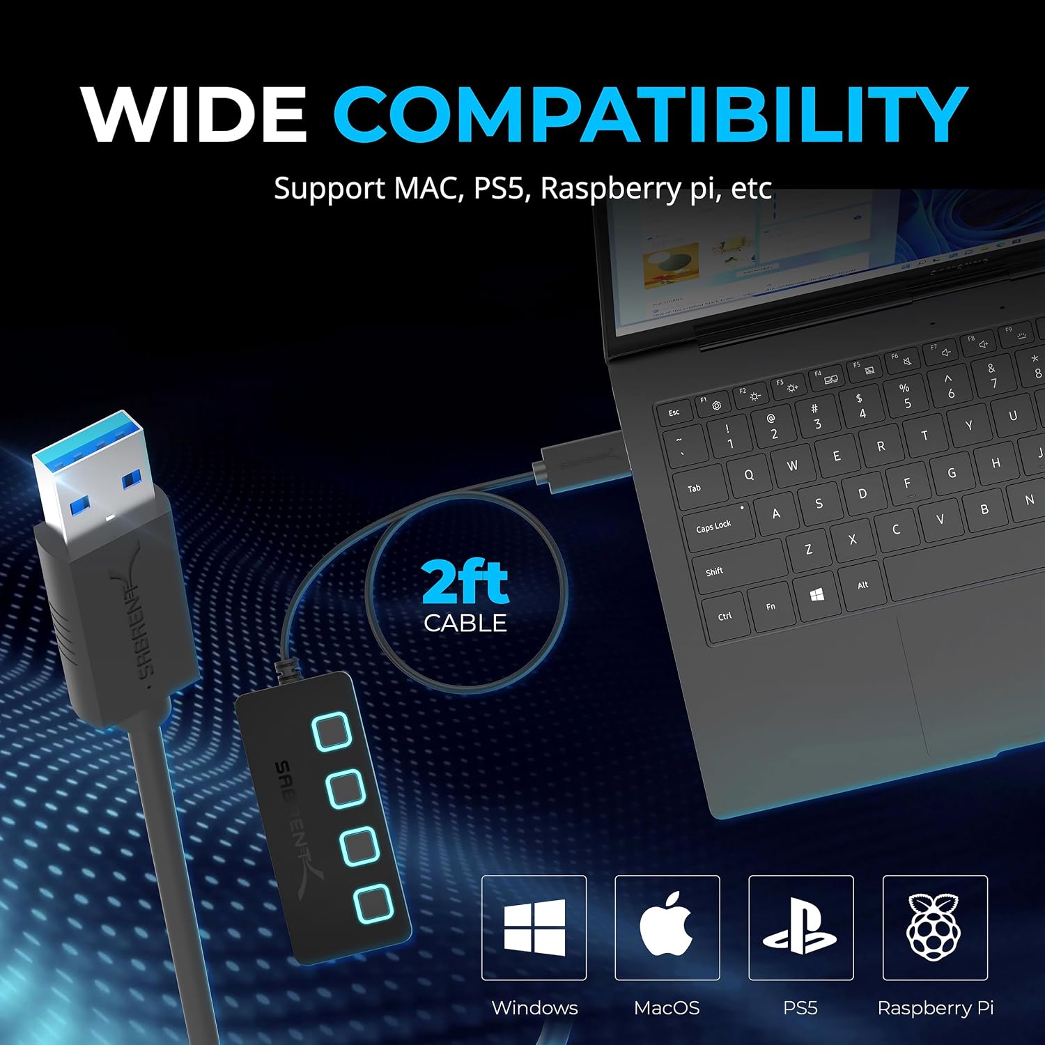 Thumbnail 5 de SABRENT HB-UM43 4‑Port USB Hub 5Gbps