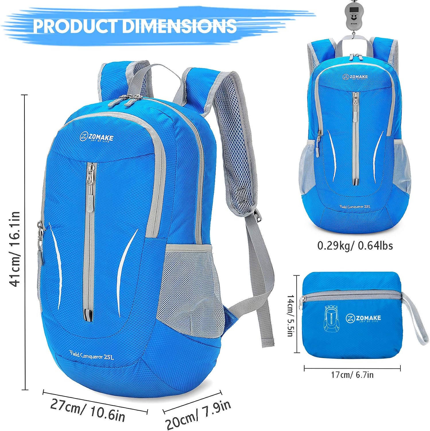 Detalle 2 de ZOMAKE Sac à dos pliable 25 L