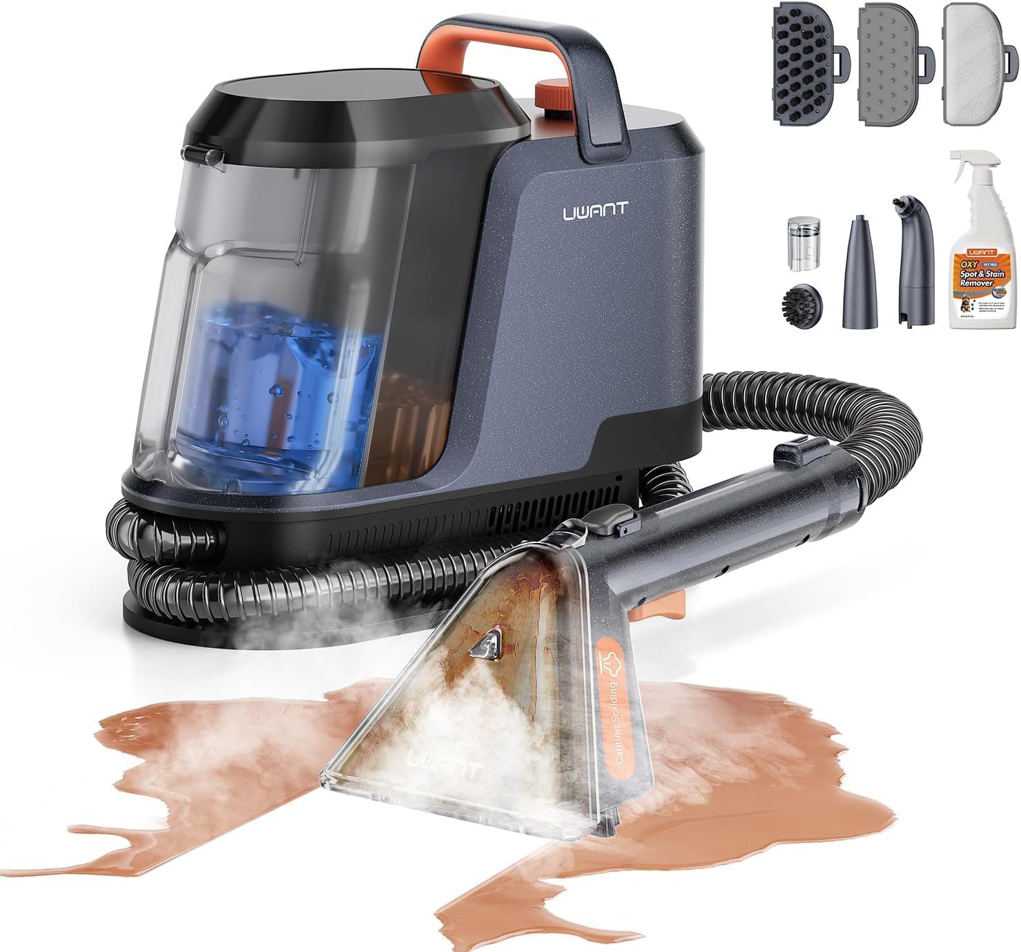 Detalle de uwant Y100STEAM Carpet Cleaner with Steam, Hot Water and 18KPa Suction
