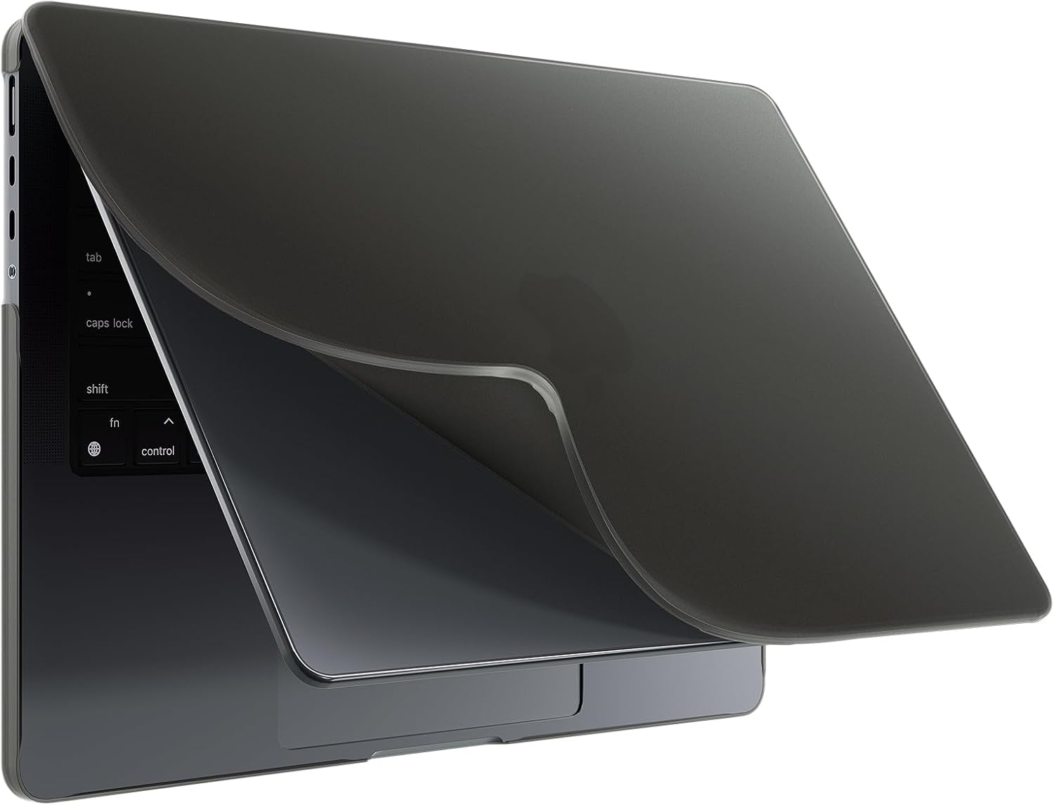 Detalle de BlueSwan Frosted Black Protective Case for MacBook Pro 14-inch (M2–M5, 2021–2026) – A3426/A3427/A3434/A3112/A3185/A2918/A2779/A2442