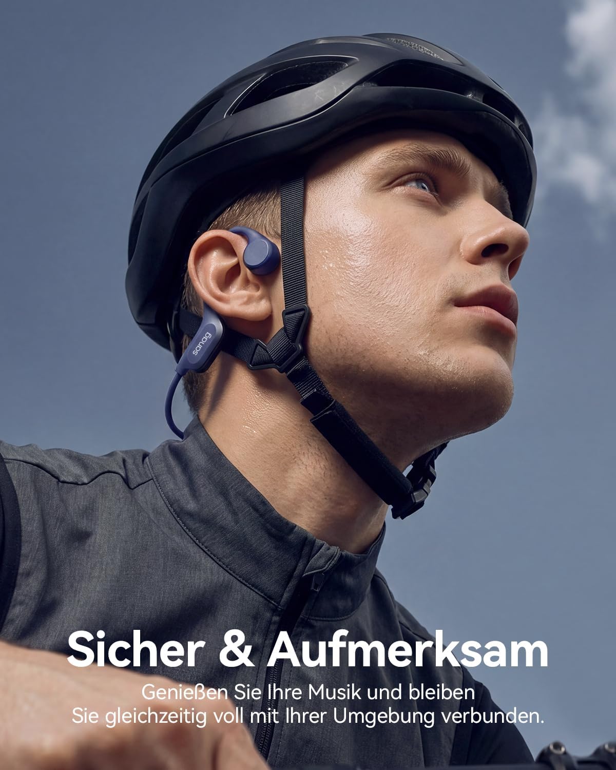 Detalle de SANAG Knochenschall Sportkopfhörer – Open-Ear, Bluetooth 5.3, IP68, 8 Std. Wiedergabe