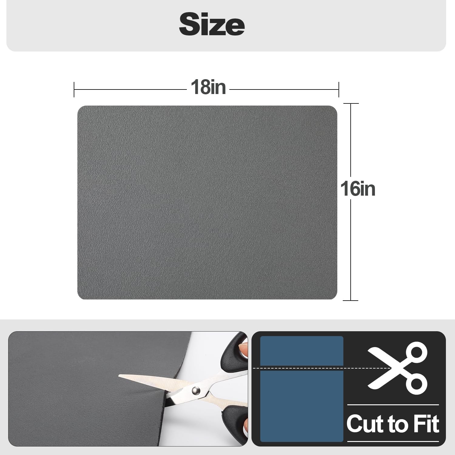Detalle de Ecotrim Dish Drying Mat (Heat Resistant, Non-slip Rubber Back) | Dark Grey 16x18