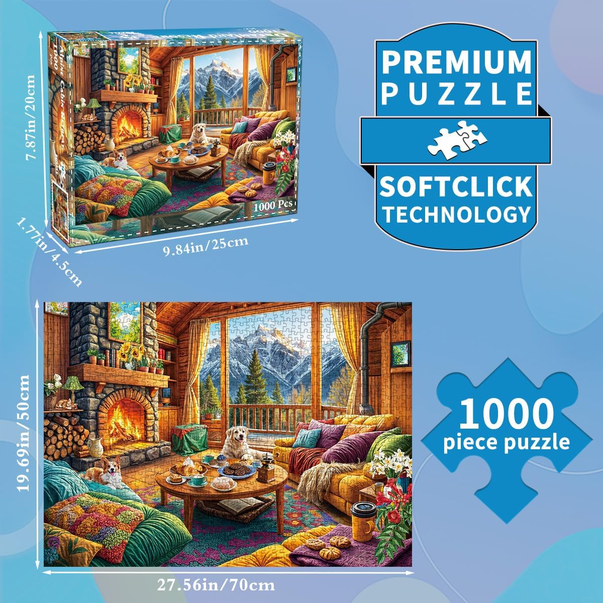 Thumbnail 1 de HUADADA Alpine Cozy 1000-Piece Jigsaw Puzzle