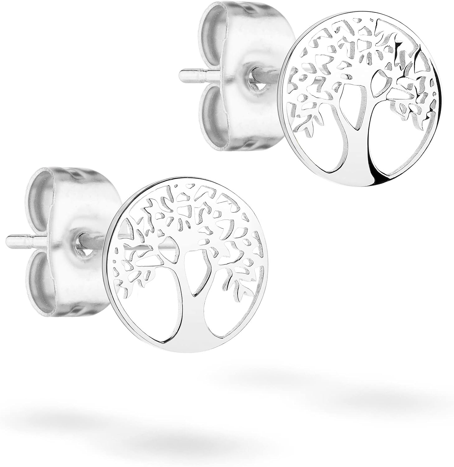 Detalle de Tamaris Ohrringe Tree of Life Collection – Lebensbaum aus Edelstahl, 0,8 cm