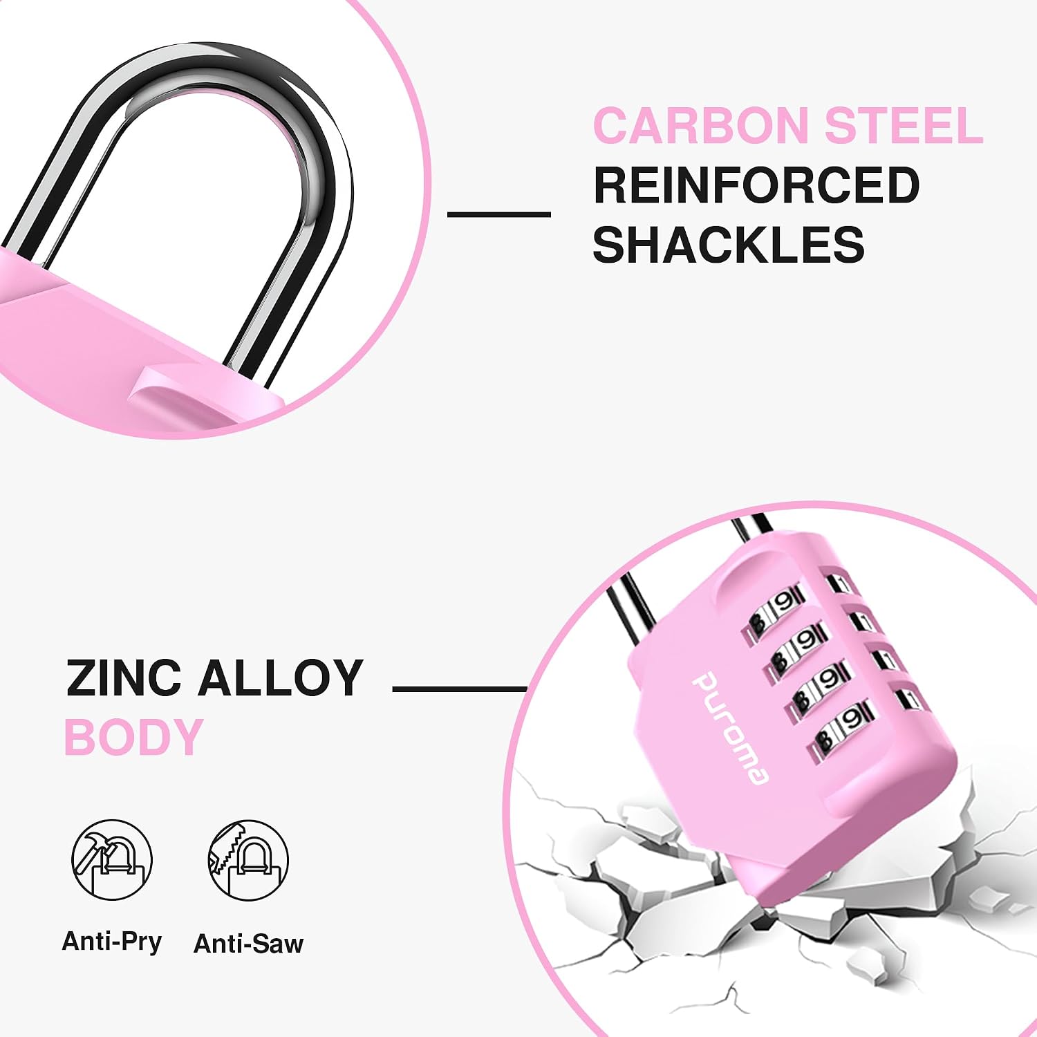 Detalle 2 de Puroma Combination Padlock, 4-Digit
