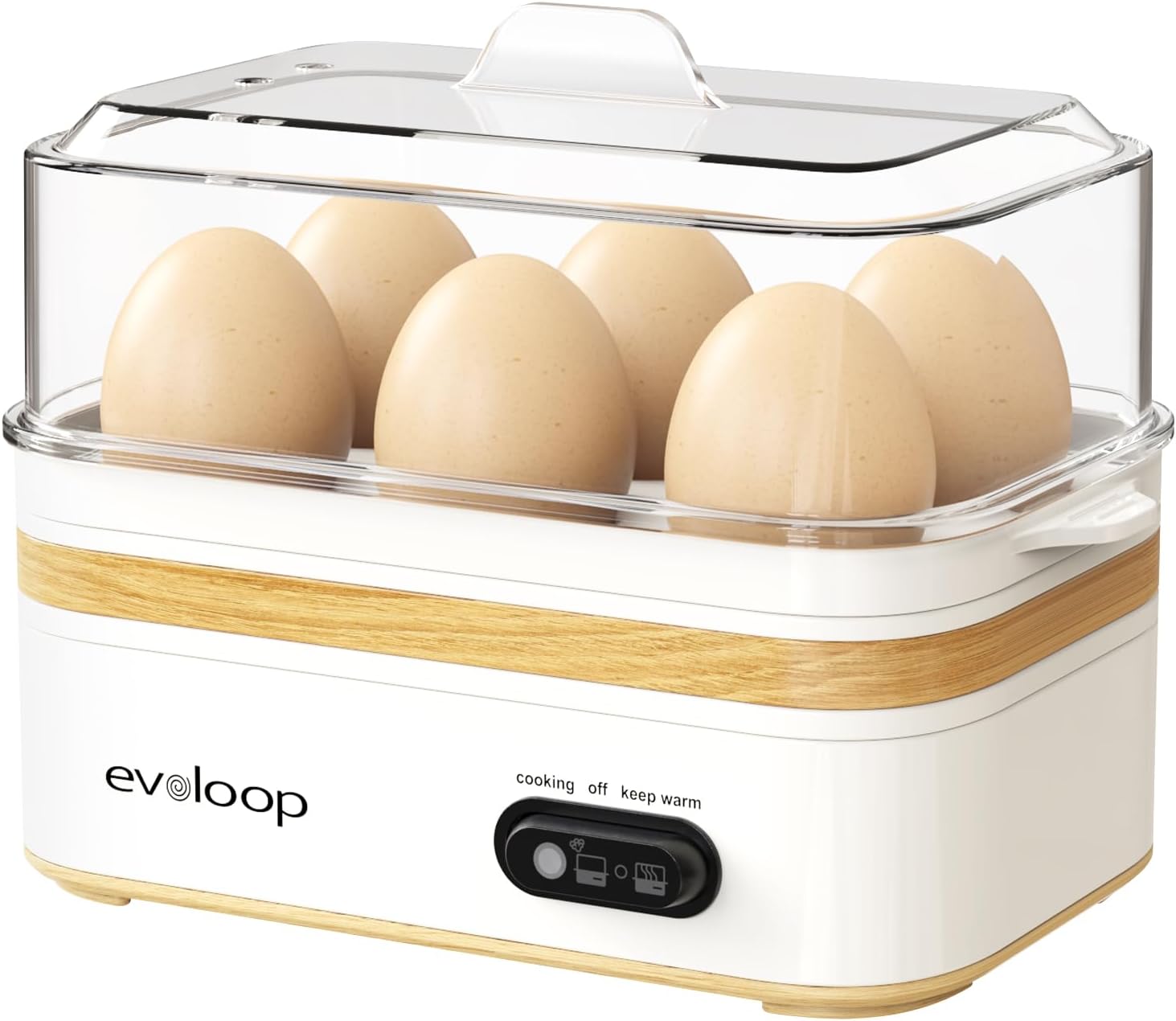 Detalle de evoloop EPS-KY-305 Rapid Egg Cooker, 6-Egg Capacity, Poaching and Omelet Trays