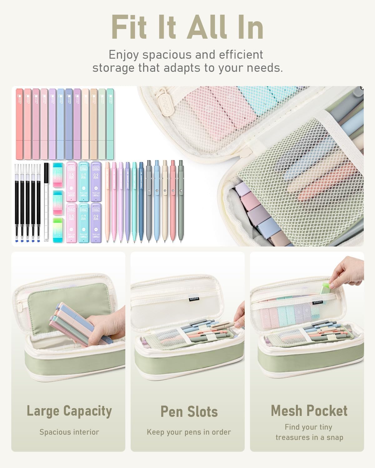 Thumbnail 1 de Four Candies 39‑teiliges Schulset mit Mäppchen 🖊️