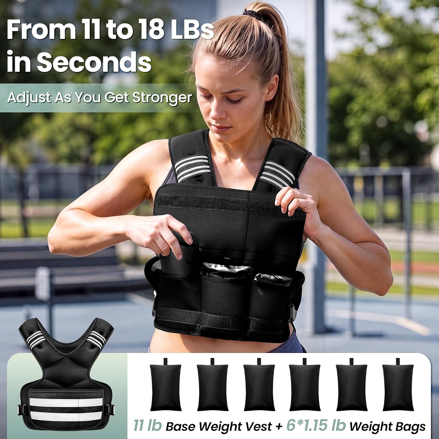 Detalle 2 de Adjustable Weighted Vest, 11–18 lb