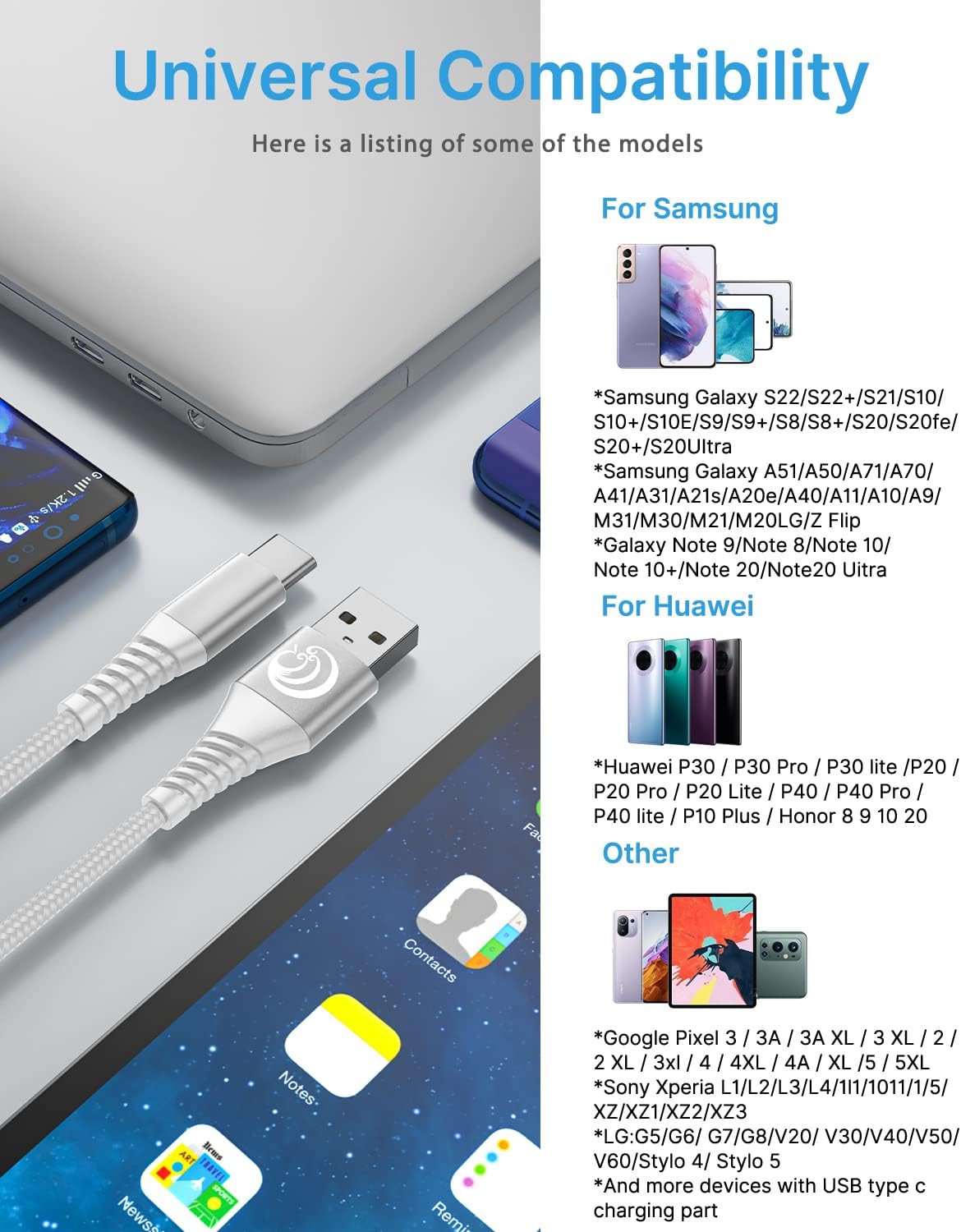 Thumbnail 6 de USB C Fast Charging Cable 2 Pack 1m