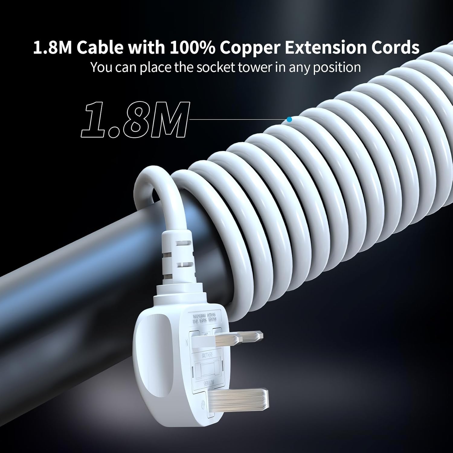 Thumbnail 4 de HAFINO Tower Extension Lead 18W USB C