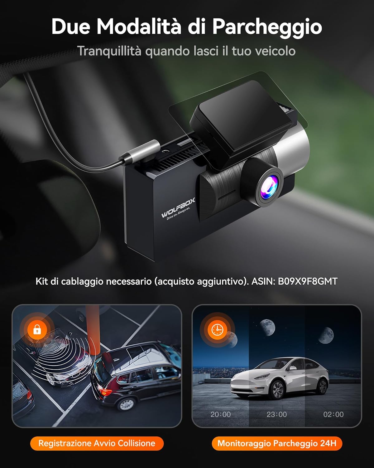Thumbnail 6 de WOLFBOX i17 Dash cam 4K 3 canali con GPS e 64GB