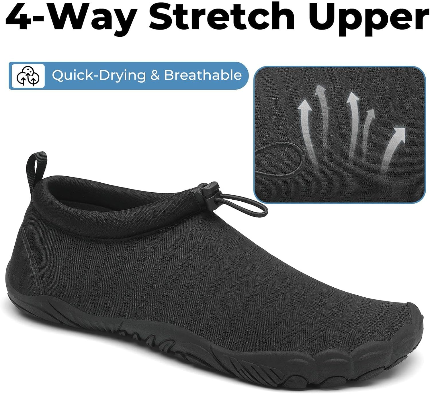 Detalle de Mishansha Badeschuhe Herren/Damen Gr.36-46 – rutschfest, schnelltrocknend, leichter Wasserschuh