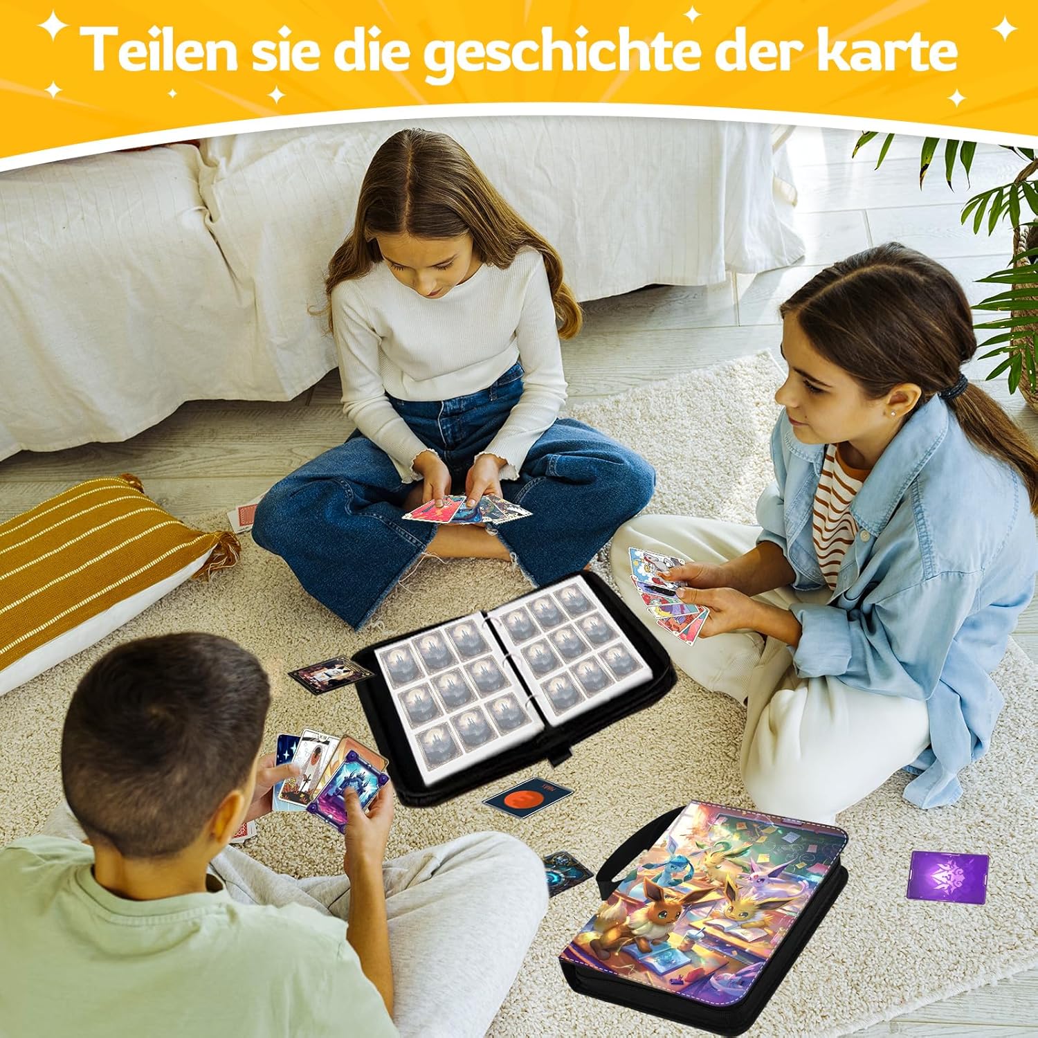 Thumbnail 6 de Sammelkarten-Album mit Reißverschluss – 50 Seiten, bis 900 Karten (wasserdicht, PU-Leder)