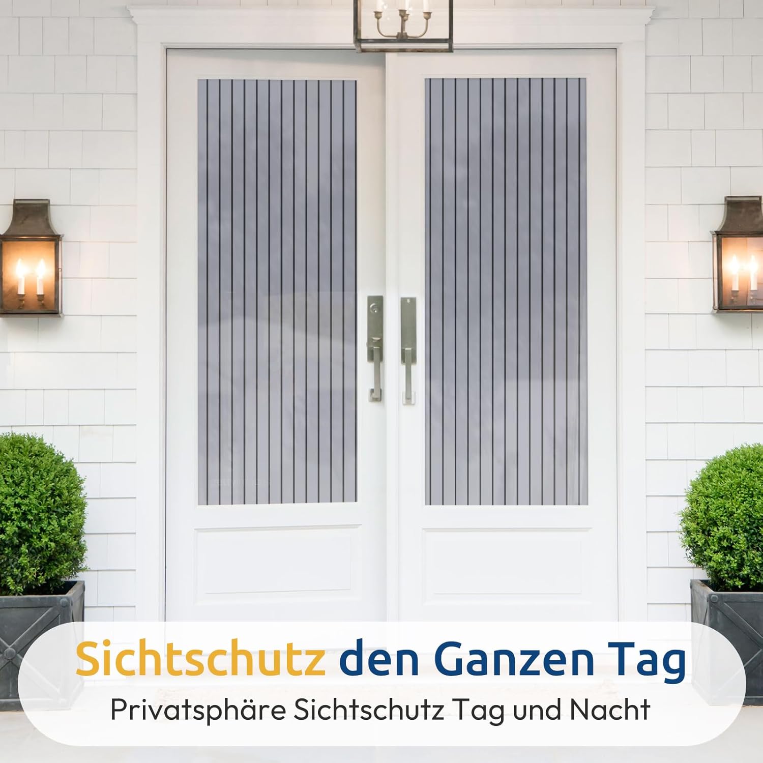Detalle de Rabbitgoo Fensterfolie Streifen Sichtschutzfolie 75 x 200 cm – Milchglasoptik, selbstklebend, Anti-UV