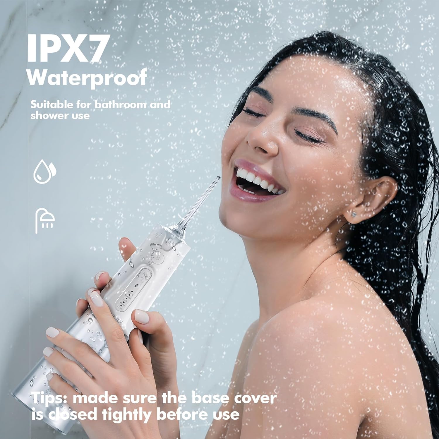 Thumbnail 6 de Bezvoi Kabellose Munddusche – 5 Modi, 300 ml Tank, IPX7, 6 Düsen, USB-C