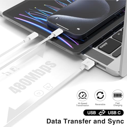 Detalle 2 de Cable USB C QZVOO 2Pack 1M+2M: Carga rápida y transferencia para iPhone y Samsung