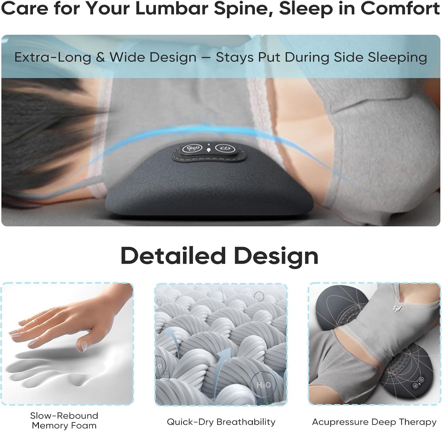 Thumbnail 5 de Lower Back Massager, Electric 3 in 1 with Heating and Spinal Traction (Dark Grey)