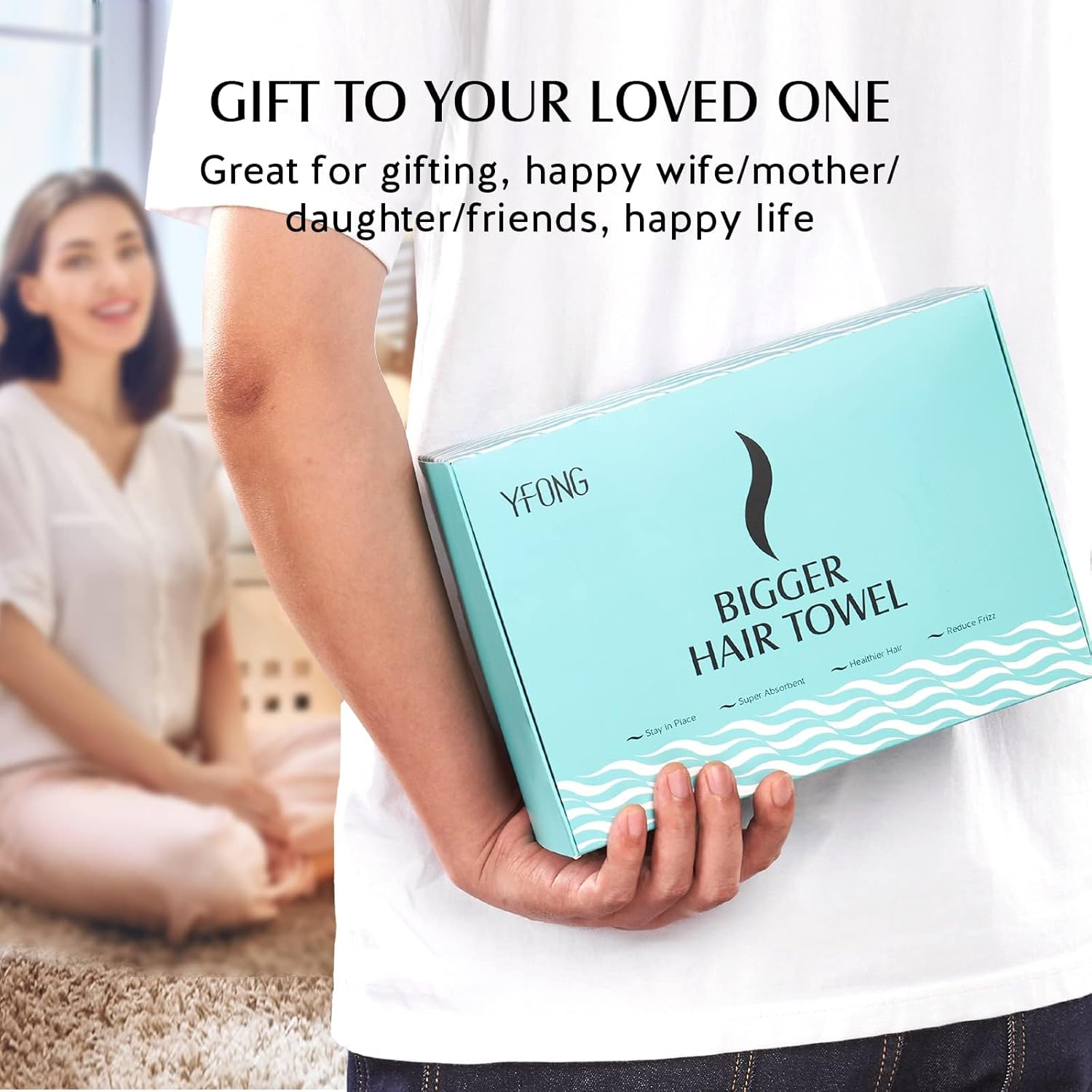 Detalle 2 de YFONG 3-Pack Microfiber Hair Towel 30" x 10" ๐งโ