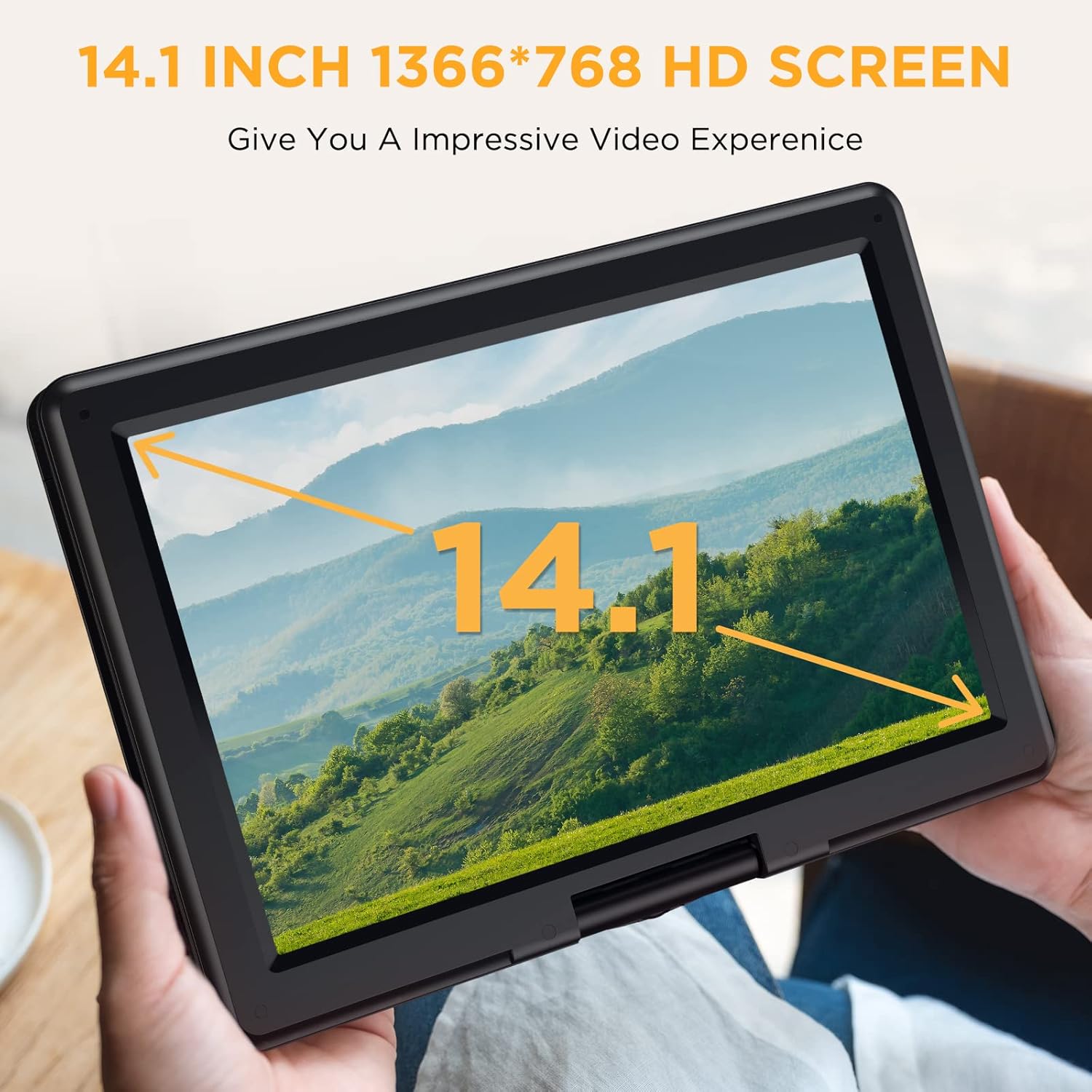 Thumbnail 3 de DBPOWER 16.9" Portable DVD Player with 14.1" Swivel HD Large Screen and 6 Hours Battery