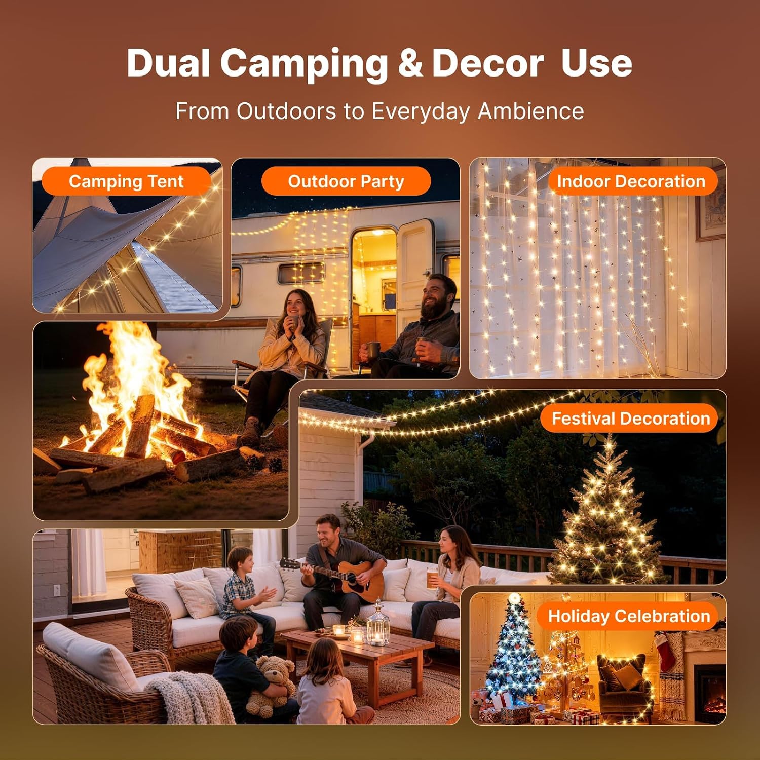 Thumbnail 6 de OGERY Solar Camping String Lights 5400mAh